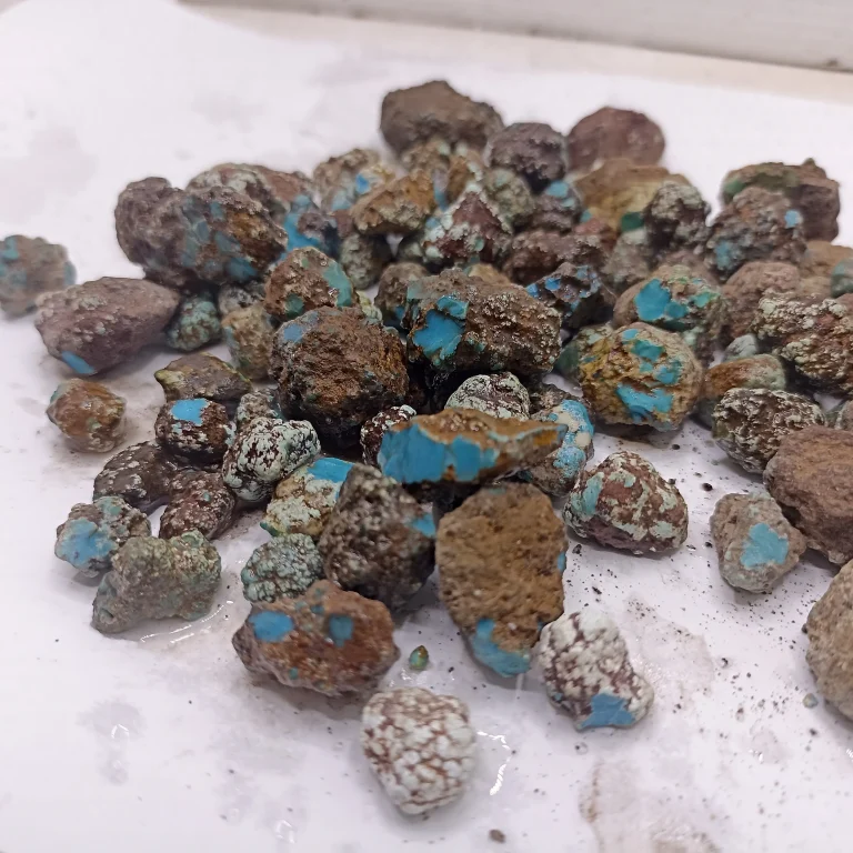 Close up dark blue raw natural turquoise Iran high quality wholesale price